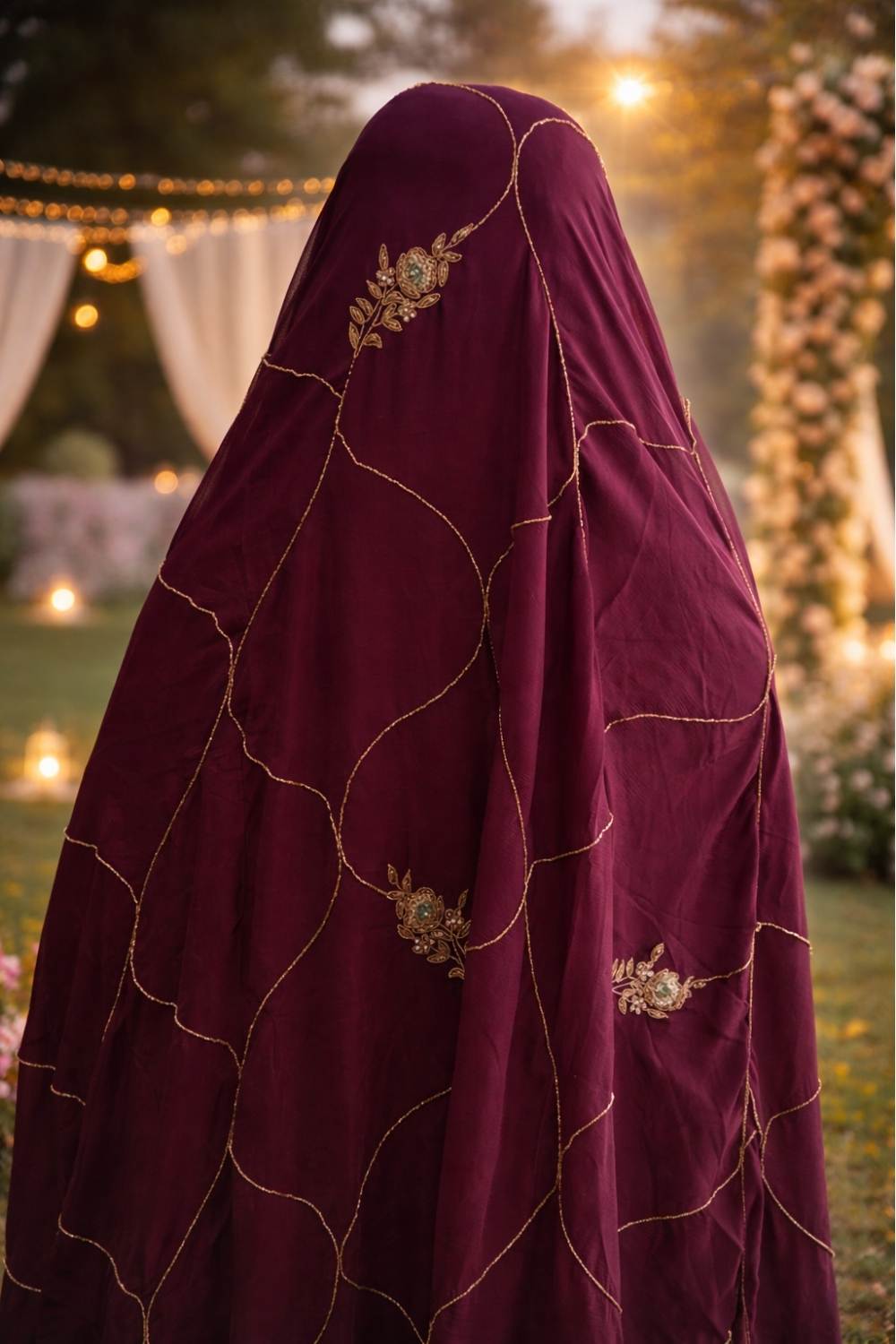 Hand-Embroidered Chanderi Ensemble