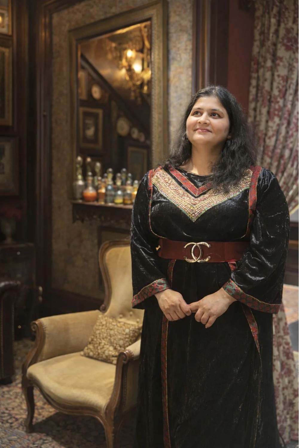 Luxurious Black Velvet Gown
