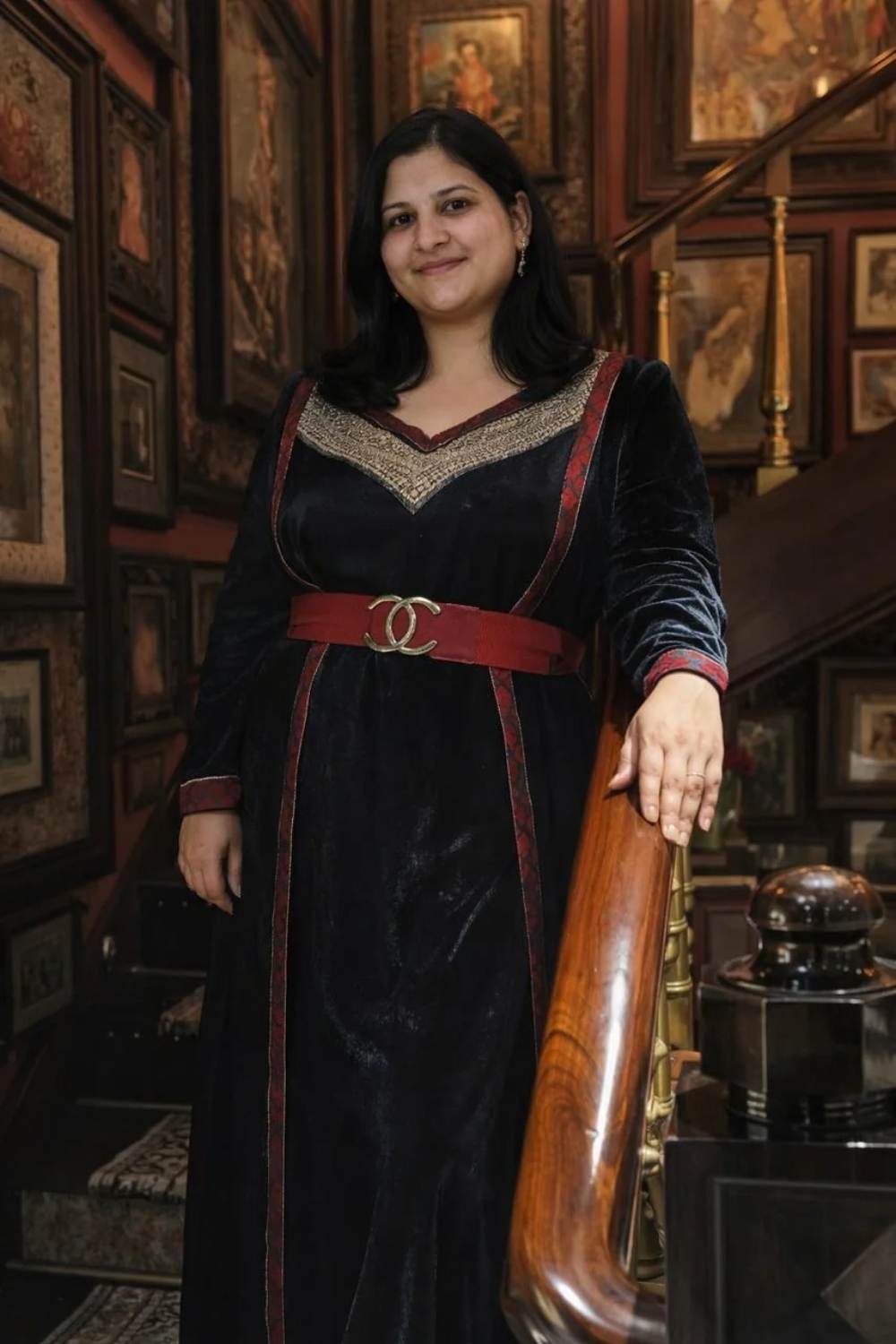 Luxurious Black Velvet Gown