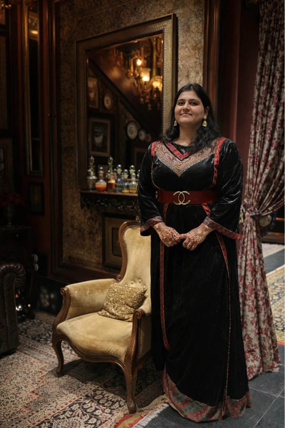 Luxurious Black Velvet Gown