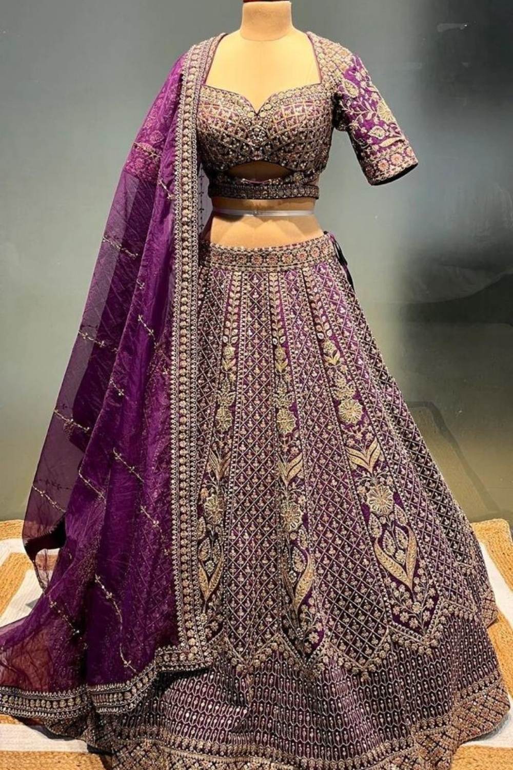 Amethyst Heirloom | Royal Deep Purple Bridal Lehenga
