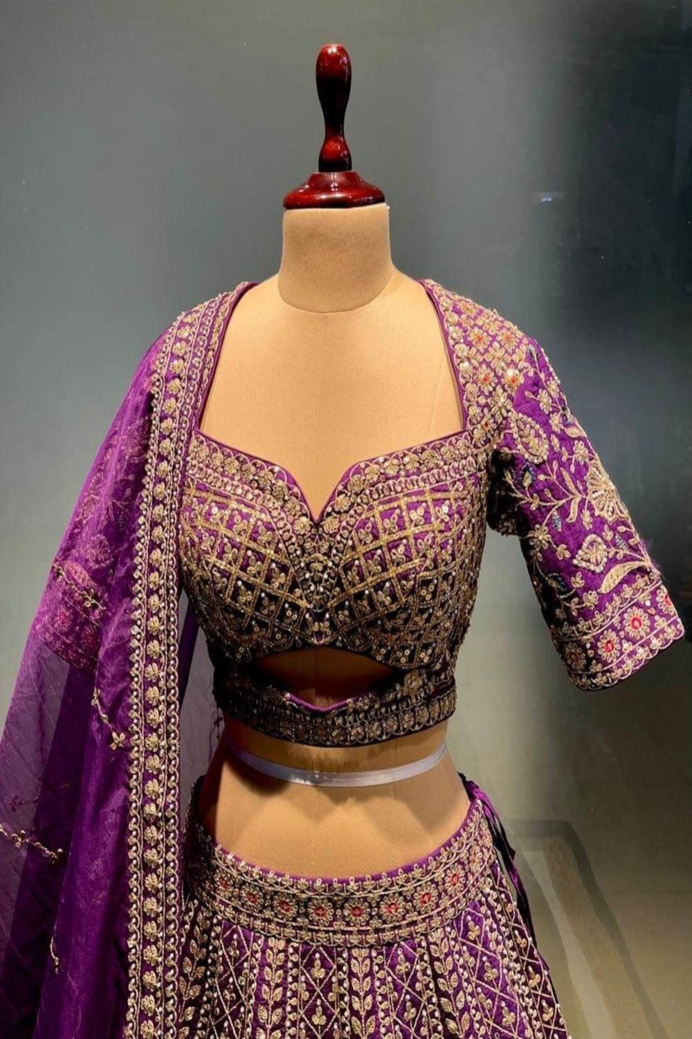 Amethyst Heirloom | Royal Deep Purple Bridal Lehenga