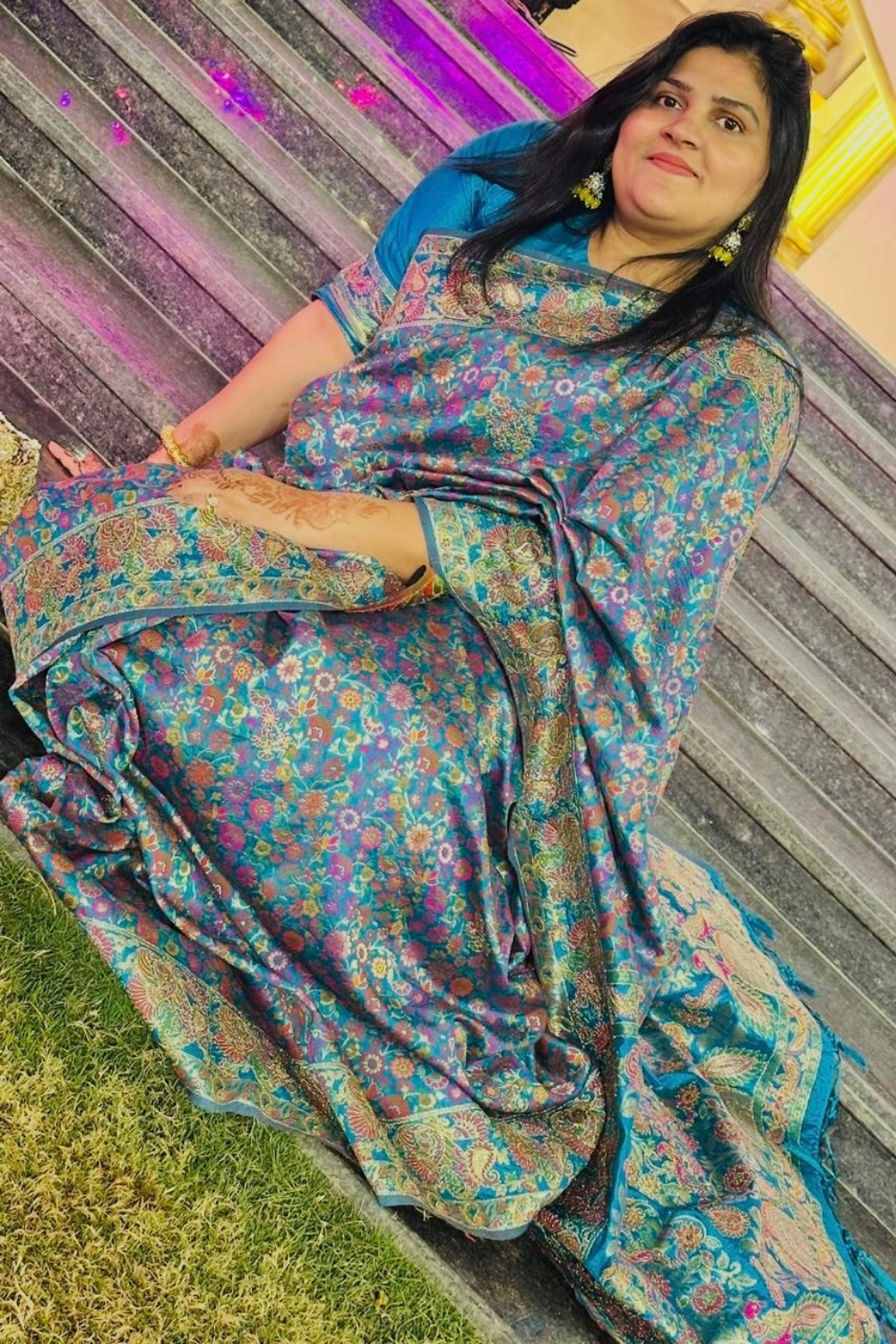 Niladri Heirloom | Royal Blue Pure Silk Saree with All-Over Artistry