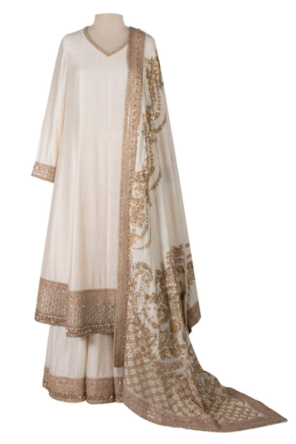 Ivory Noor | Heritage Hand-Embroidered Anarkali Set