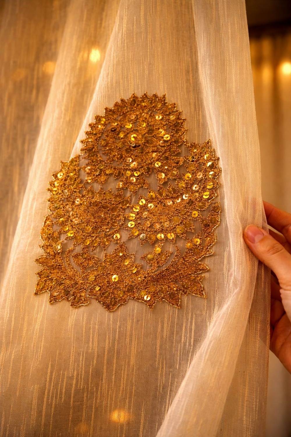 Zardozi Embroidered Sheer Curtains (Tissue Fabric)