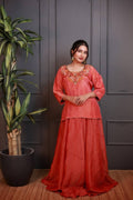 Gulnaar | Zardozi Thread & Cross Stitch Shimmer Kurta Set