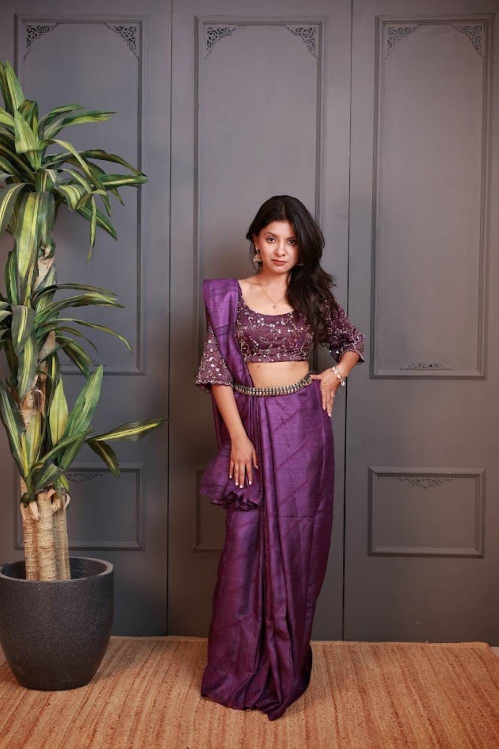 Jama Texture Matka Silk Saree