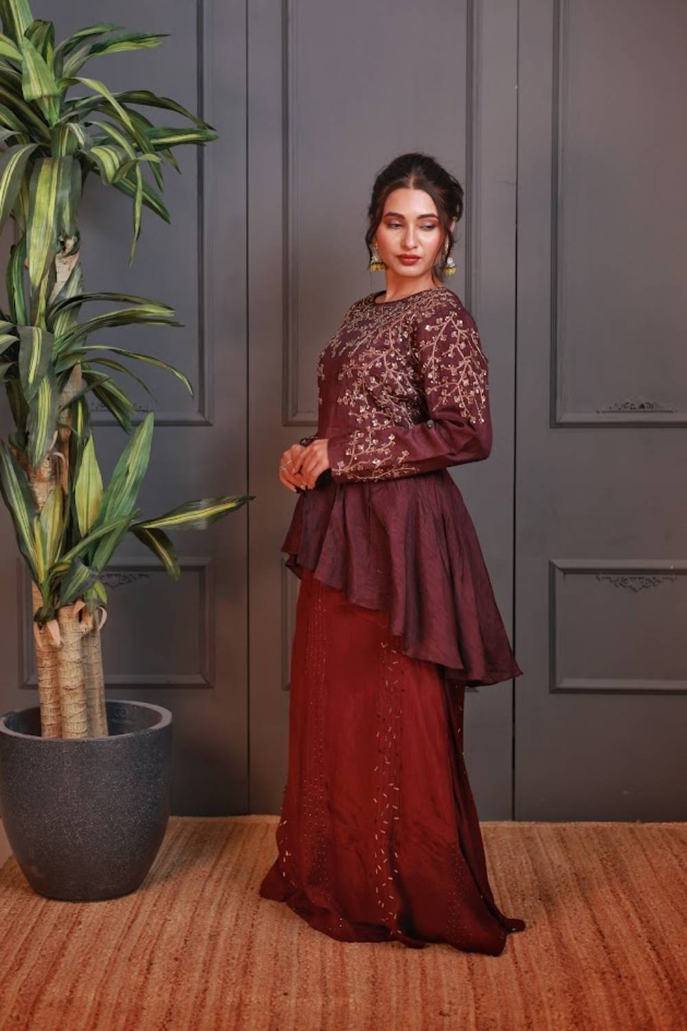 Meherzaad Zardozi Embroidered Fusion Garara Set