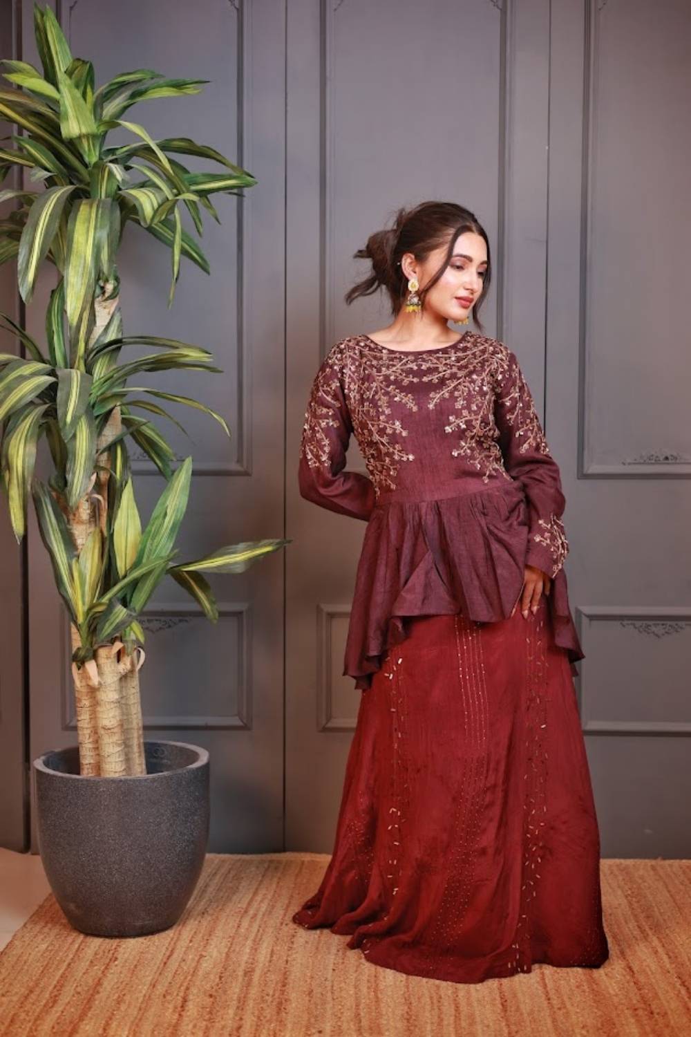 Meherzaad Zardozi Embroidered Fusion Garara Set