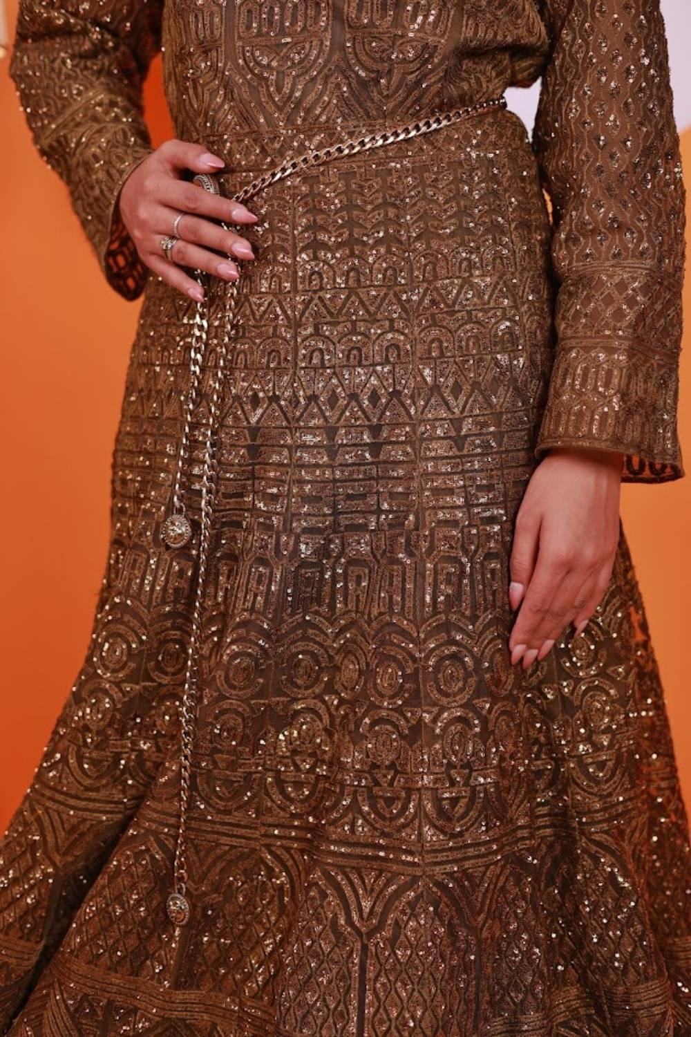 Noor-e-Zar | Antique Sequin Couture Gown