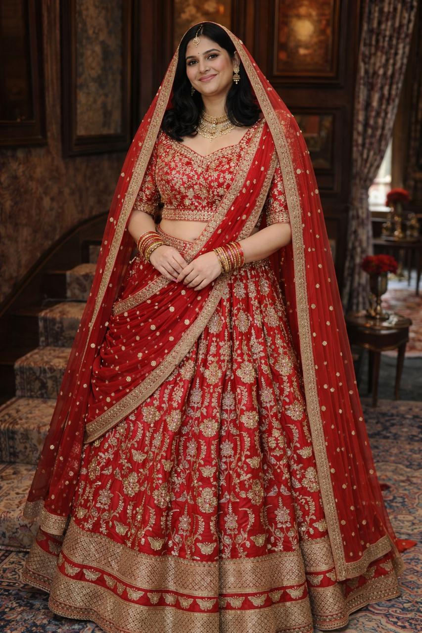 Royal Heritage Zardozi Bridal Lehenga – Myo Karigar